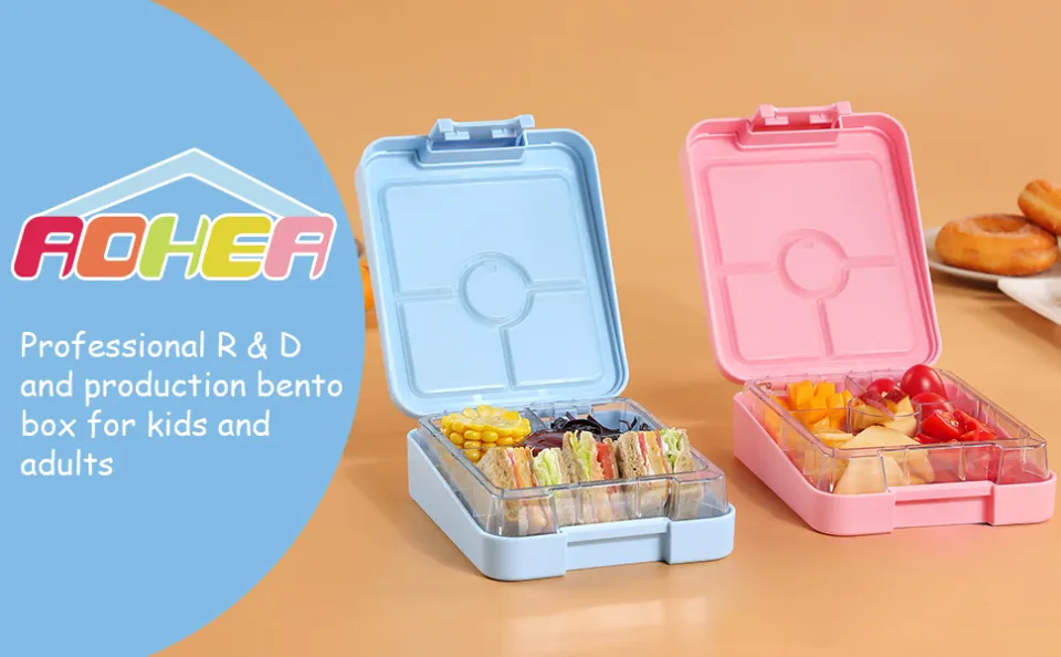 Aohea Microwave Safe Bento Box Adult or Kids 4 Compartment Food