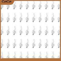 CUCU 100 Pcs โลหะสำหรับตกแต่ง จี้รูปโน้ตดนตรี จี้ห้อยคอ สไตล์เก๋ๆ สัญลักษณ์เพลง สร้อยคอสำหรับผู้หญิง