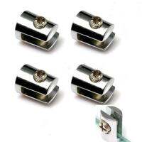 4PCS Glass Plated Brackets Zinc Chrome Alloy Shelf Holder Support Clamp