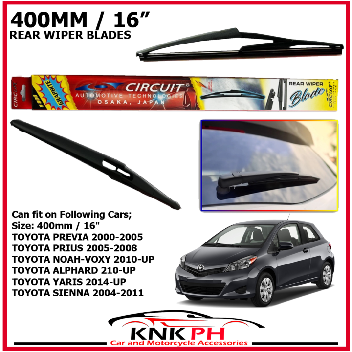 TOYOTA YARIS 2014UP CRW400A CIRCUIT GRAPHITE REAR WIPER BLADE