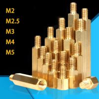 [HOT JIAZZAQQMGW 555] 5-20Pcs M2 M2.5 M3 M4 M5 Hex ทองเหลือง Standoff Spacer สกรูเสา PCB คอมพิวเตอร์ PC เมนบอร์ดหญิงชาย Standoff Spacer Bolt