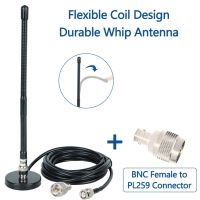 Antenna 27MHz 30W 50 Ohm CB Radio Antenna Soft Whip Magnetic Base BNC PL259 Male UHF PL 259 Male Connector Adapter