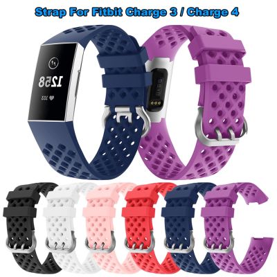 【lz】✻  Soft Silicone Smartwatch Bracelet Pulseira Acessórios Strap para Fitbit Charge 3 4 Pulseira para Smartwatch
