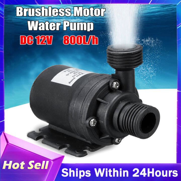 Submersible Pump Ultra Quiet Mini DC 12V Lift 5M 800L/H Brushless Motor ...