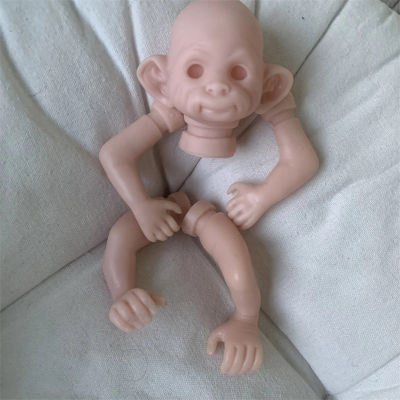 New 8inch Reborn Doll Kit Cute Monkey Anna With Eyes And Cloth Body DIY Unpainted Doll Accessories Childrens Gift
