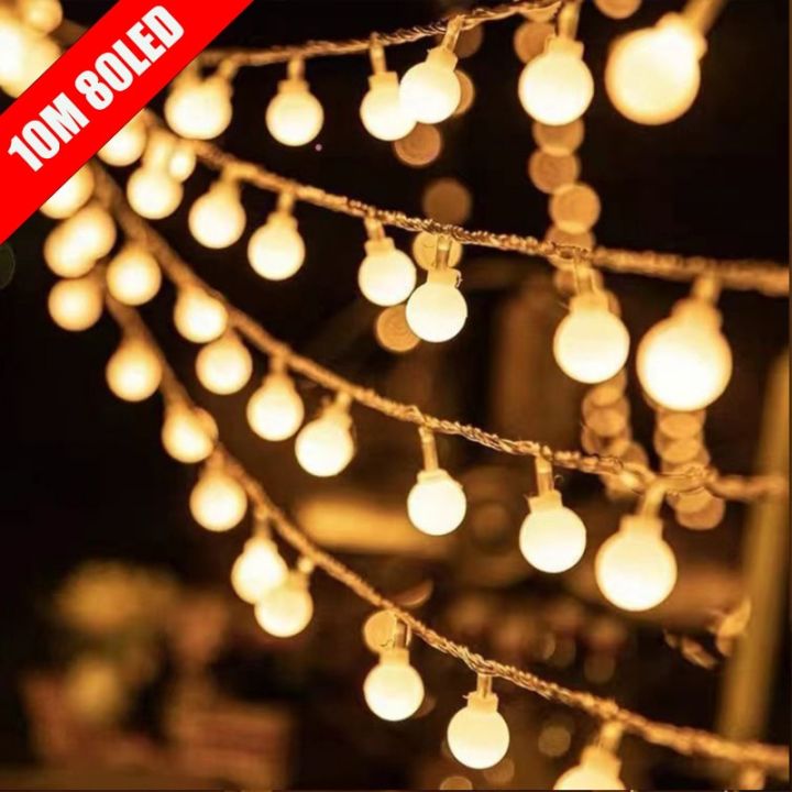 10M Small Ball Fairy Lights Globe String Lights USB/Battery Operated for  Garden Christmas Bedroom Wedding Camping Tent Decor