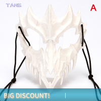 ?【Lowest price】TANG หน้ากากปาร์ตี้ยาวฟันปีศาจซามูไรโครงกระดูกครึ่งหน้าหน้ากากหมาป่ามังกรเสือคอสเพลย์อุปกรณ์ประกอบเครื่องแต่งกายฮาโลวีน