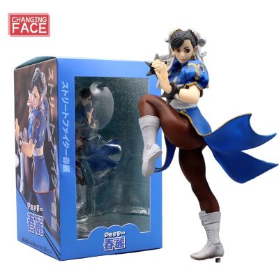 ZZOOI Street Fighter Anime Figure 18cm Chun-li Action Figurine Fighting Games Statue Games Periphery Model Pendant Decor Gk Toys Gifts