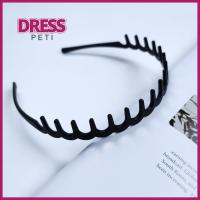 PETI DRESS พลาสติกทำจากพลาสติก ที่คาดผม ฟันยาวสำหรับเด็ก รูปร่างหยักหยัก อุปกรณ์เสริมผม แบบพกพาได้ ทนทานต่อการใช้งาน ชุดคลุมศีรษะ สำหรับผู้ชาย