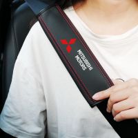 ☑♀♕ 1Pcs Car accessories Seat Belt Leather Safety Belt Shoulder Cover for MITSUBISHI Protection Seat Belt Padding Pad Interior