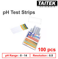 กระดาษลิสมัสแถบทดสอบวัดค่าพีเอช 100ชิ้น ช่วงวัด0-14 ความละเอียด0.5 | pH Test Strips 100pcs range0-14 resolution0.5