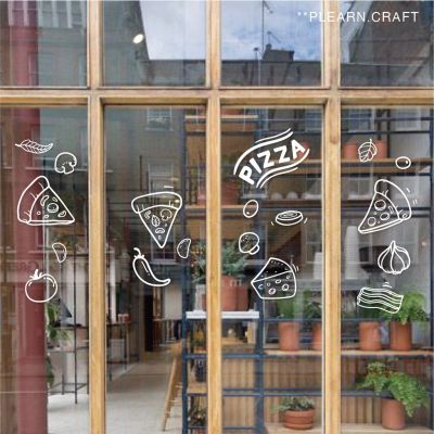 [มีของแถม] Pizza สติ๊กเกอร์ติดกระจก สติ๊กเกอร์แต่งร้าน สติ๊กเกอร์แต่งบ้าน สติ๊กเกอร์น่ารัก