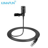 KIMAFUN Professional Lavalier Lapel Cardioid Condenser Microphone For AKG Wireless BodyPack Transmitter 3-pin XLR female