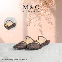 Chocolate Rubber Plaid Pattern Pointed Toe Slip On Shoes for Women