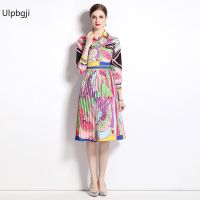 Spring New Printed Pleated Dress