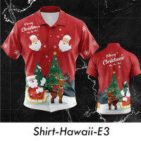 ส่งจากไทย ผลิตในไทย Bayza Style เสื้อฮาวาย เสื้อคริสมาส christmas รอบอก 38-52 ใส่ได้ทั้งชาย-หญิง แบบ E3