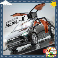 โมเดลรถ​เหล็ก​ [มีกล่อง]​ รถ Tesla Model X สเกล 1/22 ยาว ​Car models มีไฟหน้าไฟท้าย มีเสียง