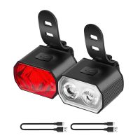 ❒◆ Bicycle Front and Rear Lights Type-c Rechargeable Headlight Tail Light Set Mountain Bike Riding Night Riding Equipment