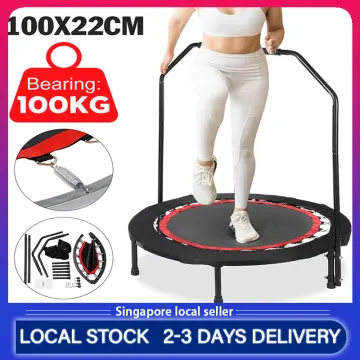 Foldable Fitness Trampoline, Portable Small Indoor Exercise Trampolines  with Safety Handrail, Home Workout Equipment for Adults - China Trampolines  and Trampoline with Enclosure price