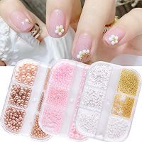 3Boxes Nail Art 3D Pearl Rhinestones Caviar Beads Mixed Charms Manicure Tips Accessories for Women Art Decorations