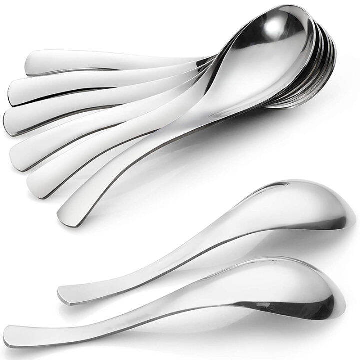 8 Pack Soup Spoons, Stainless Steel Soup Spoons, Thick HeavyWeight Table Spoons Lazada