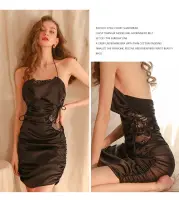 [COD] ins style high-value sexy female lace pure desire ice silk nightdress thin section temptation explosion super spicy night