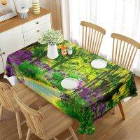 Corinada Quiet Garden Tablecloth Flower Plant Spring Theme Decor Rectangular Dining Room Outdoor Picnic Beautiful Decorations