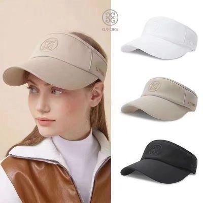 ฉบับภาษาเกาหลีของ G4หมวกกอล์ฟใหม่หมวกว่างเปล่าหมวกบังแดดไม่มีหมวกด้านบนผู้หญิงหมวกบังแดดสีกากีสีดำและสีขาว ◄ ¤