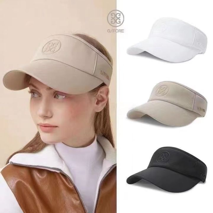 ฉบับภาษาเกาหลีของ-g4หมวกกอล์ฟใหม่หมวกว่างเปล่าหมวกบังแดดไม่มีหมวกด้านบนผู้หญิงหมวกบังแดดสีกากีสีดำและสีขาว