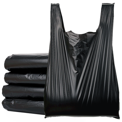 ถุงขยะสีดำ50ชิ้นถุงขยะเสื้อกั๊กสไตล์ถุงเก็บสำหรับบ้านขยะถังขยะ BagsBlack ถุงขยะ