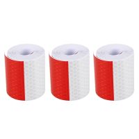 [QQL Hardware Tools]3X 2นิ้ว X 10Ft 3เมตร Night Reflective Safety Warning White Red Tape Strip Sticker