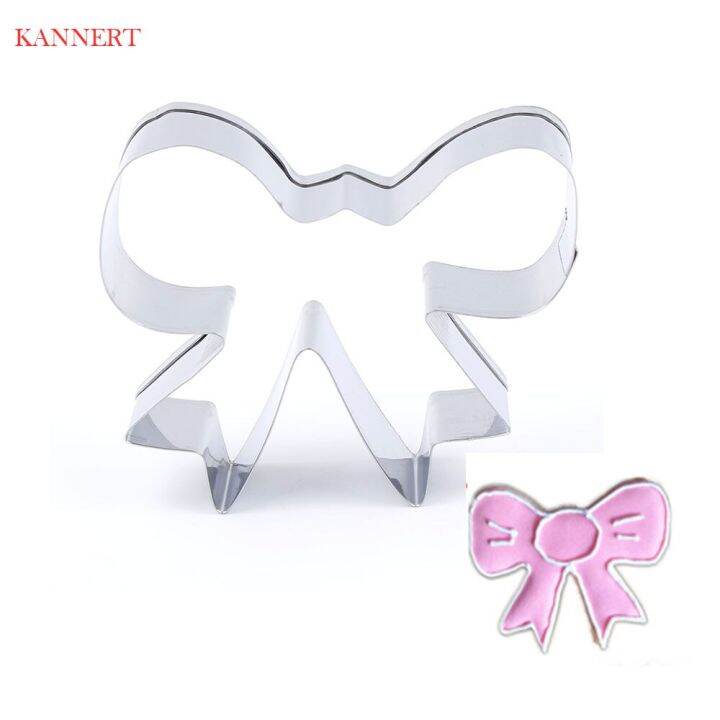 worth-buy-kannert-แม่พิมพ์บิสกิตโลหะ-bakeware-bow-shape-แม่พิมพ์เค้ก-diy-3d-pastry-cookie-cutters