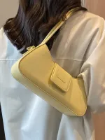 High-end bags 2023 new trendy fashion texture niche shoulder bag solid color versatile explosive style underarm bag womens bag 【QYUE】