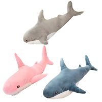 【ของเล่นตุ๊กตา】 Giant Shark Plush Toy Soft Stuffed Funny Animal Reading Pillow for Birthday Gifts Cushion Doll Gift For Children Baby Toy ！