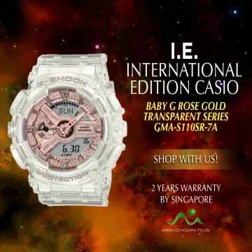 Baby g rose gold transparent hot sale