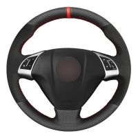 Car Steering Wheel Cover Black Genuine Leather Suede For Fiat Punto Bravo Linea 2007- Qubo Doblo 2008-2015 Grande Punto