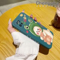 เคส Chenyyyka สำหรับ Realme V11 V11s 5G เคสลายการ์ตูนกบกระต่ายบางสวยงามดีไซน์ใหม่เคสโทรศัพท์ขอบสี่เหลี่ยมเคสนิ่มปกป้องปลอกซิลิโคนเคสกันกระแทก