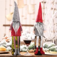 【CW】 1pcs Christmas Faceless Doll Hanging Legs Wine Bottle Set Christmas Wine Bottle Toppers Santa Plush Wine Bottle Christmas Decor