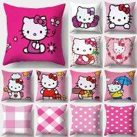 Hello kitty cute girl pink single-sided print square cushion cover home life decoration sofa pillow case