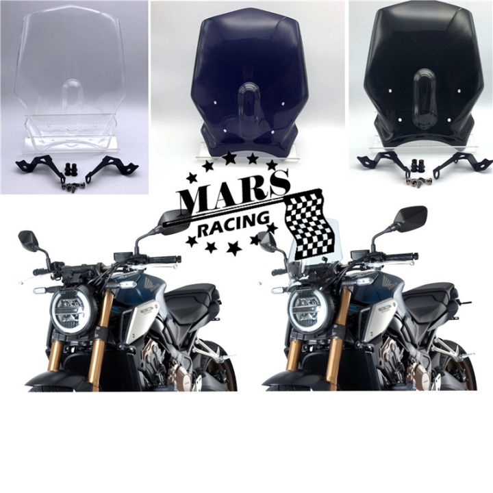 รถจักรยานยนต์-cafe-มอเตอร์กระจกบังลม-deflector-visor-viser-สำหรับ-honda-cb1000r-neo-sports-cafe-cb-1000-r-2018-cb-1000r-18