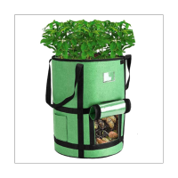 3 PCS 10 Gallon Grow Bags with Window to Harvest Potato Grow Bags Tomato Vegetables Grow Bags with Flap and Handles