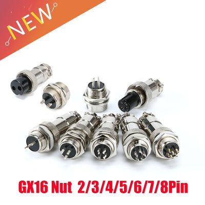 1 Set GX16 Nut TYPE Male amp; Female Electrical Connector 2/3/4/5/6/7/8/9/10 Pin Circular Aviation Socket Plug Wire Panel Connector