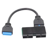 USB 3.0 19PIN Splitter Mainboard USB3.0 19Pin Hub 1 to 2 HUB Adapter Extender Extension Conversion Connecting Adapter Replacement Parts