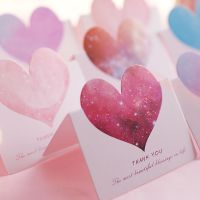 20pcs Colorful Heart Thank You Cards Holiday Festivals Greeting Card Birthday Party Wedding Guest Gift Flower Card Greeting Cards