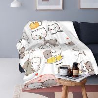 Ready Stock Peach And Goma Collage Blankets Fleece Winter Cartoon Animal Gift Multi-function Ultra-Soft Throw Blankets for Home Travel Quilt