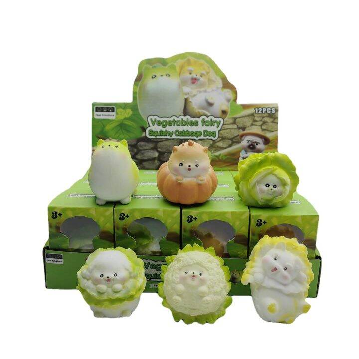 Vegetable Dog Blind Box Squishy Toys Mochi Squishies Kawaii Stress