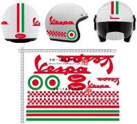 Helmet stickers Suitable for GamesMonkey Helmet Casco Kit Vespa Rosso ROT Italia helma Viny Polished red