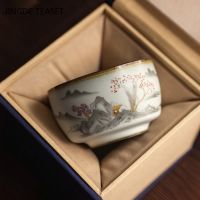 Chinese Ru Kiln Crockery Tea Cups ChaZhan Anti Scaling Retro Teacup Ceramic Multicolor Master Personal Single Cup Drinkware