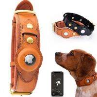 New Leather Anti-Lost Dog Collar With Airtag Holder For The Apple Airtag Heavy Duty Anti Lost Positioning Collar Dog Accessories