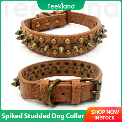 หมุดปักหมุดเห็ด Teekland หนัง Pu สามารถปรับได้ปลอกคอสุนัขสำหรับลูกสุนัขแมวสุนัข